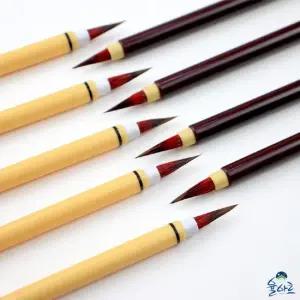 자색 토끼털 채색필 면상필 겸용 민화붓 동양화 서예 한국화 붓