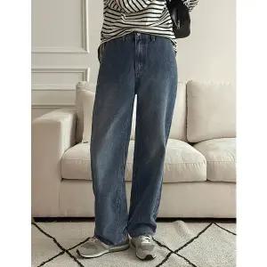 [공구우먼] [5XL까지] 버턴 워싱 뒷밴딩 와이드 데님 팬츠 86004 빅사이즈 여성의류