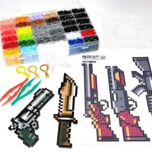 해피브릭 5mm 컬러비즈 세트 무기 만들기 펄러비즈 무료도안 어린이 집콕놀이