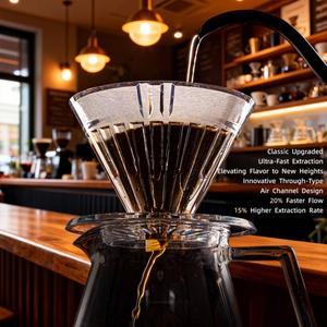 TIMEMORE 타임모어 크리스탈아이 터보 드리퍼 푸어오버 드립커피 필터 메이커 페이퍼 포함 가정용 브루잉