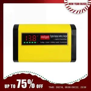 자동차배터리충전기 LCD 디스플레이 스마트 충전기 12V 오토바이 자동차 배터리용 완전 자동 충전 어댑터
