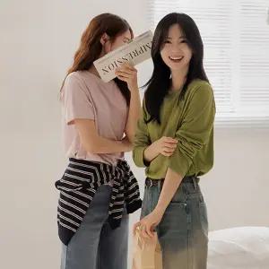 4계절용 세미크롭 기본티(반팔/긴팔)