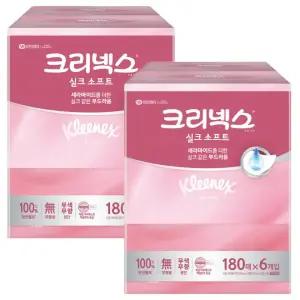 크리넥스 실크 소프트 미용 각티슈 180매 12개