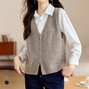 KARRA 심플집업니트베스트_A5W0964