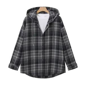 [엠엔씨][MNC] 후드 박스핏 체크셔츠 (MDLS253KA)