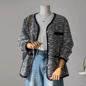 (안나앤플러스) 리벤느 배색 자켓 가디건[가디건EDD96] 빅사이즈