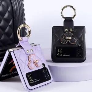 갤럭시Z플립4 3 로빈 미키 골드링 퀼팅 쿠션 범퍼케이스 ZFIip4 ZFIip3 제트플립4 지플립4 Z플립3 핸드링