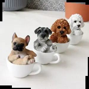 미니어처 컵강아지 ver2 1P 장식인형 테이블 선반 소