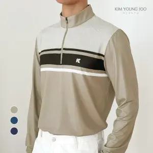 김영주스포츠 남성 스판 티셔츠 KRMT8635 봄 가을 하프넥 골프 출근룩 데일리티셔츠