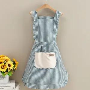 생활방수 앞치마 카페 어린이집 스트라이프 앞치마 주방방수앞치마