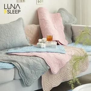 [3인용]목화솜 자수퀼팅 소파패드 2장+다용도 발매트