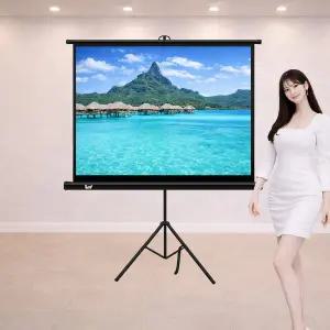 [태리]빔프로젝터 스크린 삼각대 일체형 스탠드 유압 빔스크린 60인치 족자 가정용 캠핑용 휴대용 미니