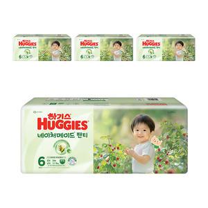 하기스 NEW 네이처메이드 팬티형 기저귀, 6단계 남아용 38매, 4팩, 1개(152매)