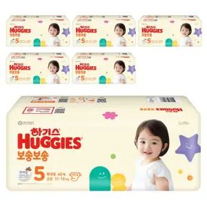 하기스 NEW 저자극 흡수력좋은 보송보송 밴드형 기저귀 공용 5단계 240매