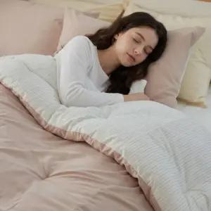 부드러운 사계절 차렵이불 먼지없는 봄 가을 워싱 침대 침구 세트 슈퍼싱글 퀸