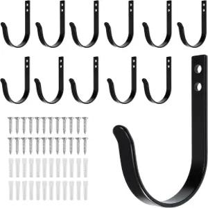 걸 수 있는 12개의 벽걸이용 후크 대형 코트 벽걸이 금속 후크의 헤비 듀티 나사(22LB) 욕실용 수건 문