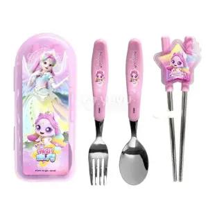 올인원 캐치티니핑 오로라핑 수저셋트 연습용젓가락 자기주도이유식스푼 유아스푼포크세트