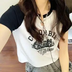 트임 JW31MM49 배색 크롭 반팔티셔츠 2color DK-0139 DK-0139