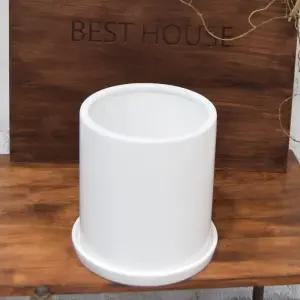 모던도기화분 무광 베이직원통형 D20 20x22cm 화이트가드닝용품 가정용 식물 꽃화분 키우기 인테리어 실내