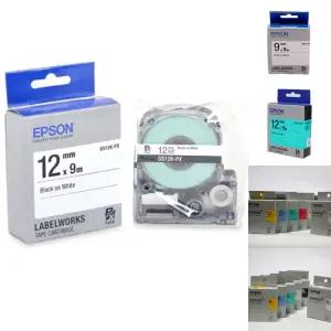 (12mm) EPSON 라벨 테이프 SS12K 흰색 검정/테잎/리본/라벨링/다용도/프린터/스티커/전용/라벨용/인쇄/출력