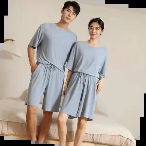 여름파자마 남여공용 빅사이즈 냉감 쿨 홈웨어 반팔+반바지 세트