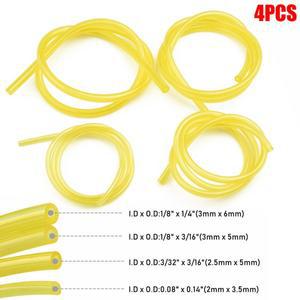 일반 2 행정 소형 엔진 용 4 가지 크기의 4PCS 연료 파이프 호스 노란색 연료 가스 라인 파이프 가솔린 라