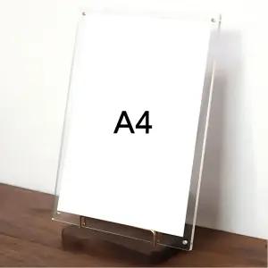 상패전시용 A4사이즈 원목거치대 아크릴꽂이 가격표스탠드 알림판 카운터 안내사항 회의준비