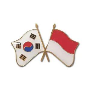 한국-인도네시아 국기교차 뱃지