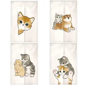 고양이 패브릭 가림막 커튼 공간분리 가림막천 방문가리개