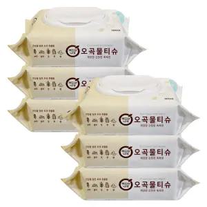 깨끗한나라 오곡 물티슈 캡형 100매 X 6개