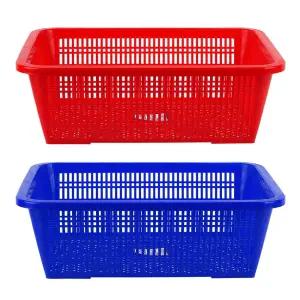 플라스틱 소쿠리 사각 깊은 채반 바구니 3호 색상랜덤 플라스틱 소쿠리