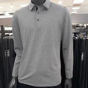 [하프클럽/세르지오]남성 캐주얼 그레이 단색 스판 긴팔 카라 티셔츠 stsdkmj1763