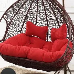 2인용 라탄  흔들의자  쿠션 그네의자 발코니 야외 방석 분리세탁가능 부직포 카페 더블