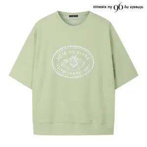 무지 레터링 라운드넥 맨투맨 반팔 티셔츠 (NQ1LW004L0)