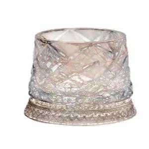 고급 크탈 언더락잔 위스키잔 받침 회전컵