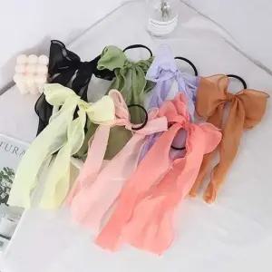 망사 쉬폰 고무줄 헤어고무줄 리본 청순 로프 파스텔 헤어고무줄 고무줄 헤어고무