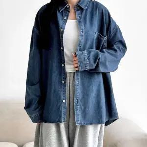 남녀공용 박시핏 데님 청남방 커플 오버핏 데일리 캐주얼 패션 셔츠