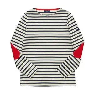 [세인트제임스] 보쟈니 스트라이프 엘보 하트 패치 긴팔티 148208856