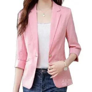 여성린넨자켓 캐주얼 봄 썸머 정장 린넨재킷 재킷 여름 면마 7부 하객룩 데일리 반팔