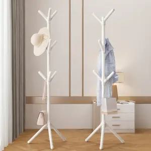 나무형 스탠드 옷걸이 화이트