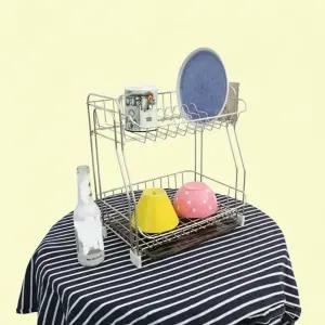 2단 식기건조대 M 소형 스테인리스 주방 선반 물받이 수저통 수납 랙