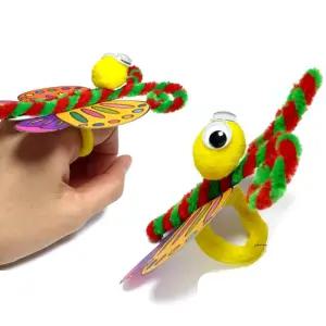 유치원 봄활동 모루 나비 손가락 반지 만들기 5인 꾸미기세트 실내 수업재료 DIY