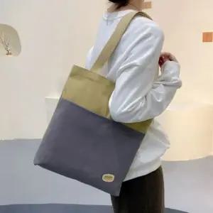 여성 숄더백 투포켓 에코 외출 간편 배색 캔버스 여성토트백 미니백 여성크로스백