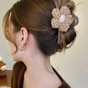 올림머리 반묶음 데일리 꽃 포인트 여성 매트 집게핀 GFw5+3GGu
