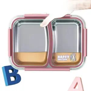 픽유아 11번가 핑크 304 스테인리스 전자레인지 칸막이 밀폐 식판 도시락 가