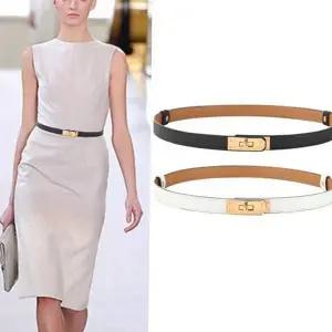 슬림벨트 소가죽 얇은 원피스 여성 가죽 벨트 데일리 금장 버클