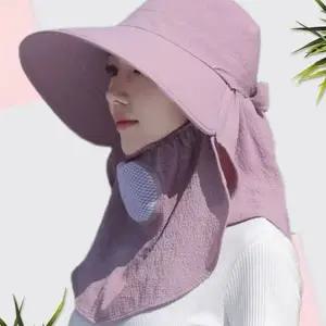 자외선 차단 모자 작업용 농업용 햇볕 여성 농작업 모자 여름 나들이 사이드 경량 활동 넓은 등산 방한