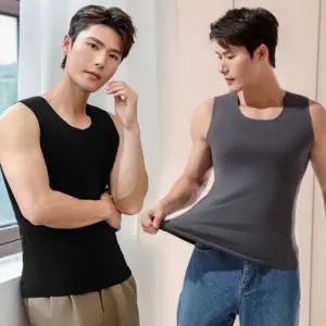 겨울 런닝 무봉제 보온 민소매 남성 심리스 런닝 기모 나시티 티셔츠 내의 셔츠