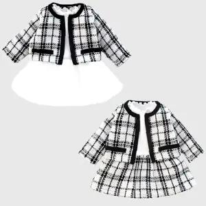 투피스203792 트위드 체크 투피스원피스 아동 아기드레스 조이멀티 모던