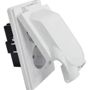 방우형 매입 콘센트 세탁실용 덮개형 욕실용 매입 2구 콘센트 주방용 둥근 방수 벽면 안전 부착